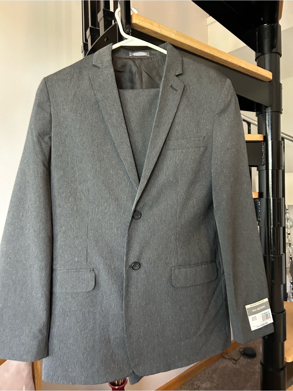 Van Heusen Gray Two-Button Suit Blazer